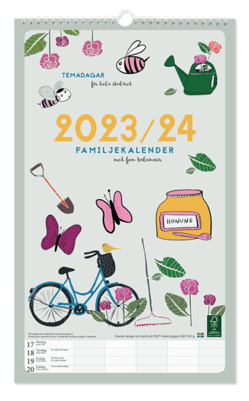 Familjekalender 2023-24 Design Tina Backman
